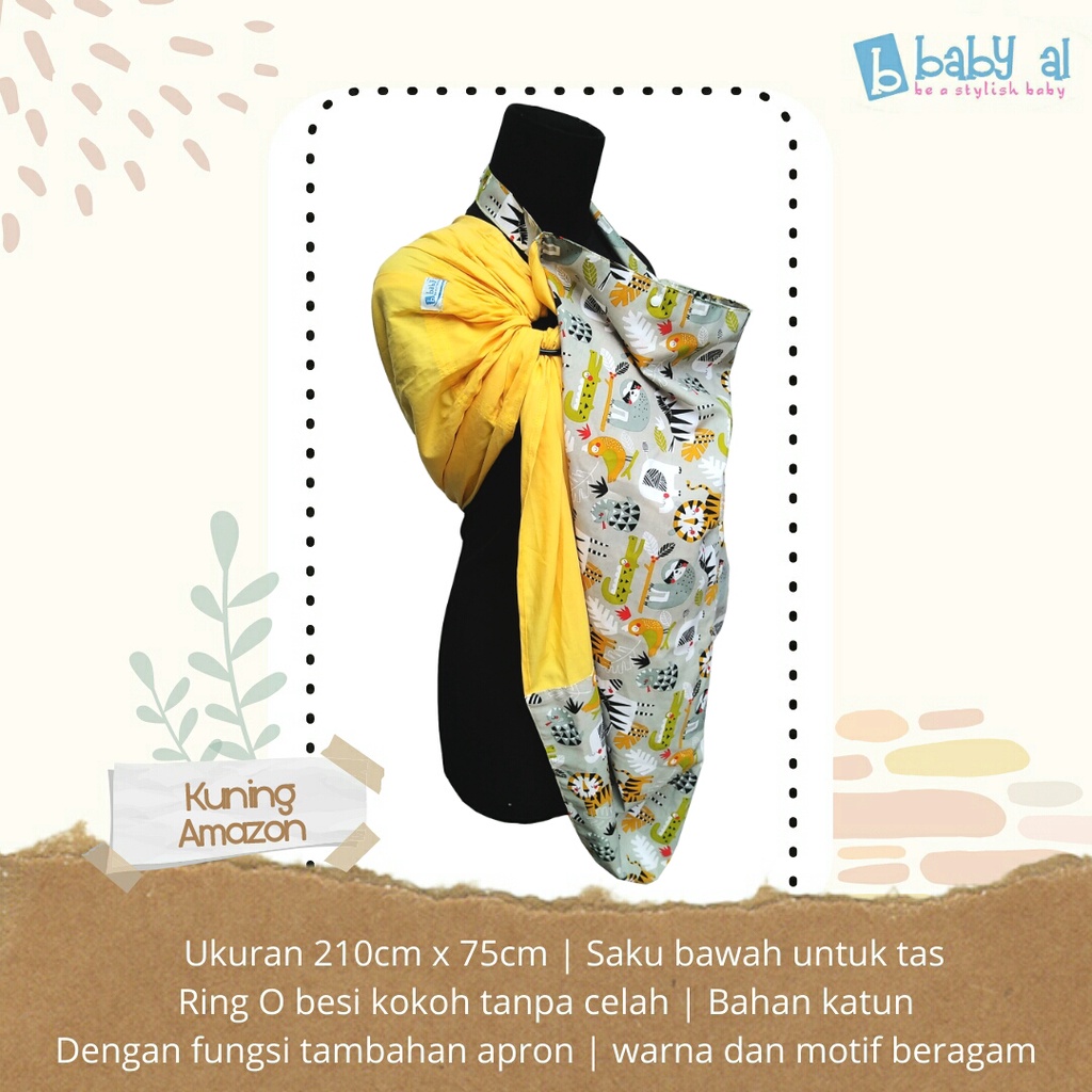 2in1 Baby Al Gendongan Ring Sling with Nursing Apron Motif - Penutup Menyusui