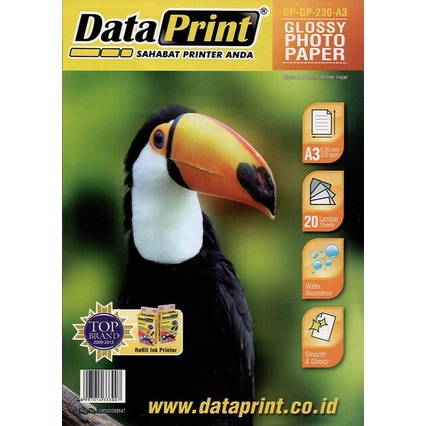 

Dataprint Glossy Photo Paper / Kertas Data Print 230 gsm A3