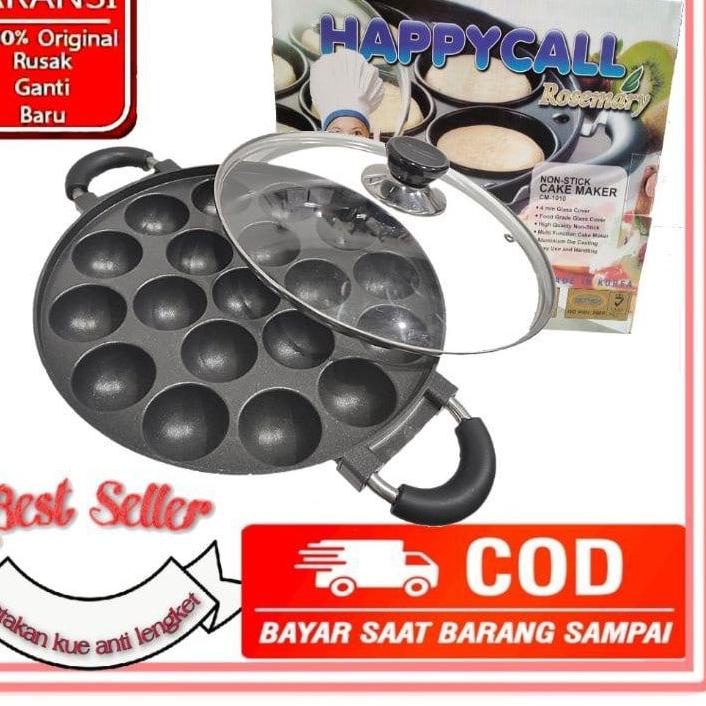 ♚ Cetakan Kue Takoyaki Teflon 19 Lubang Cekung Snack Maker Pentol Goreng Teflon Tebal Anti Lengket ♪