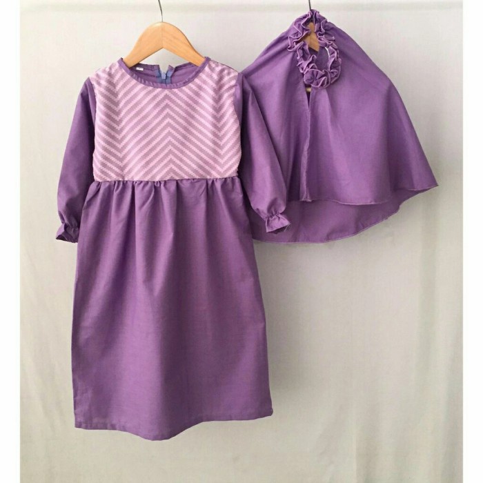 Gaun Anak Perempuan Gamis Kaos Baju Busana Muslim Blanjuran Anak Perempuan Umur 1-6 Tahun - Tosca Si