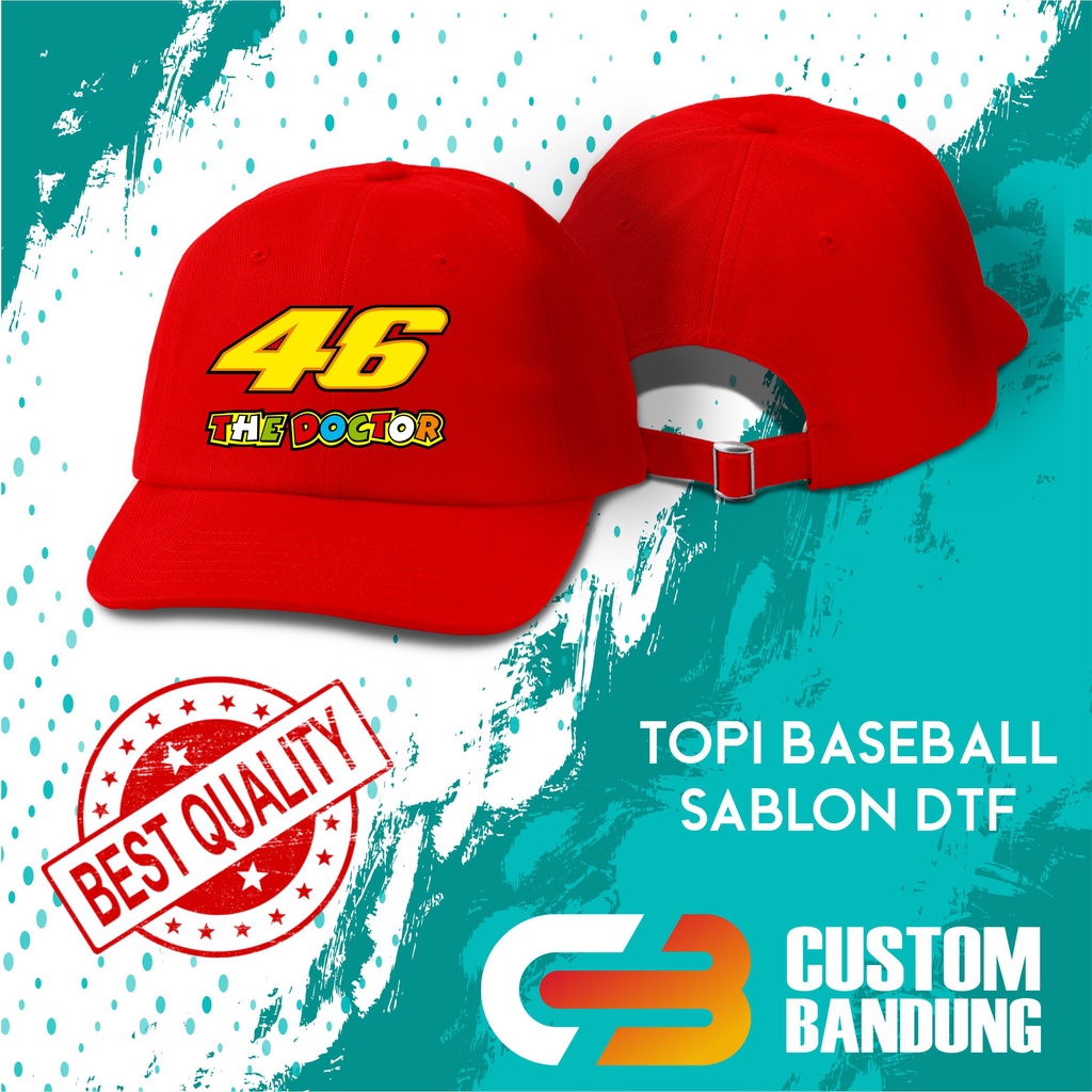 Topi Baseball Valentino Rossi Pria Wanita Topi Cap Bisa Tulis Nama Bisa COD Original High Premium Quality