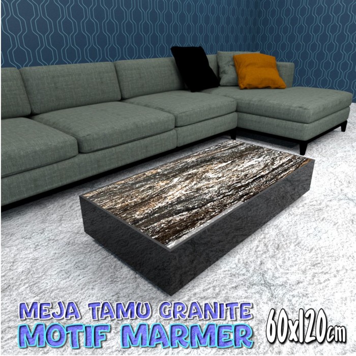 Meja Meja Tamu Minimals Modern Granite Motif Marmer