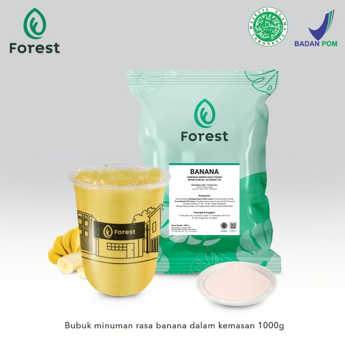 

Ready-Stock Bubuk Minuman BANANA Powder - FOREST Bubble Drink - BubbleWrap