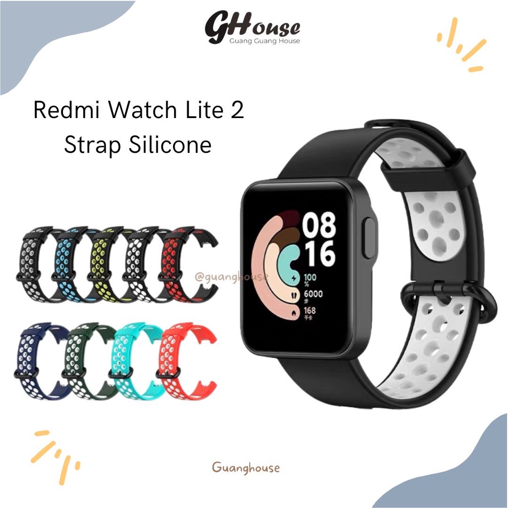 Strap Redmi Watch Lite 2 Mi Watch Lite 2 Bahan Silikon Bolong Dua Warna Tali Jam Mi Watch Lite 2