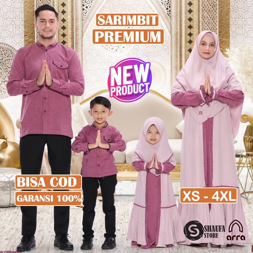 Sarimbit Keluarga 2023 Lebaran Arra Sakinah Dusty Gamis Couple Ibu Anak Koko Couple Ayah dan Anak Ba