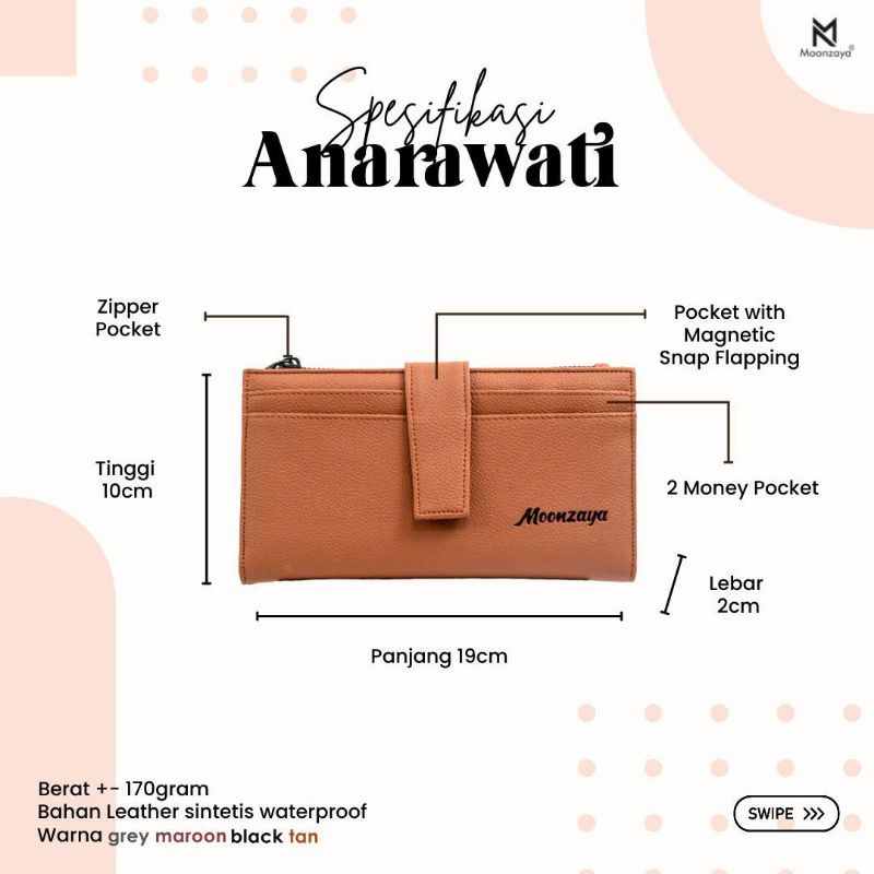 MOONZAYA Dompet Anarawati Dompet Wanita Terbaru Original Bisa COD