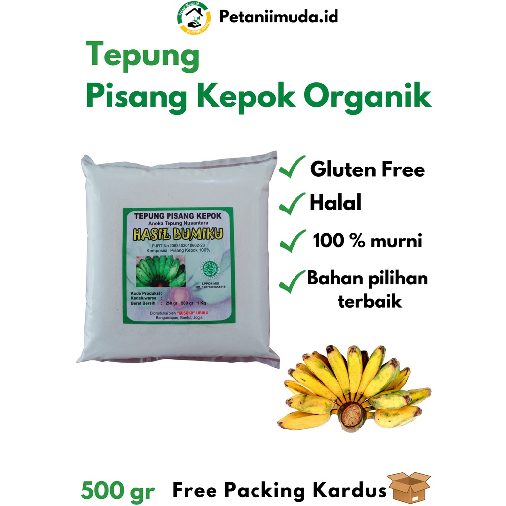 

Tepung Pisang Kepok kemasan 500 Gram