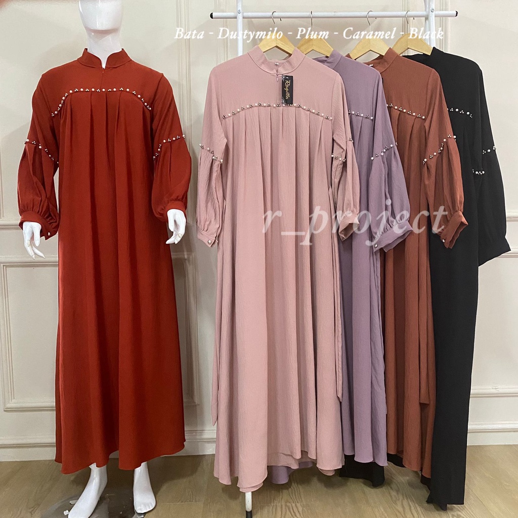 Melisa maxi | bahan cey crinkle airflow mix mutiara | fashion muslim best seller Original by r_project