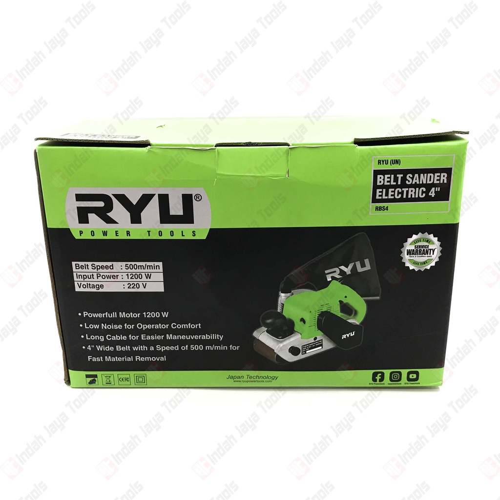 RYU RBS4 Mesin Belt Sander Amplas 4 Inch Electric Tank Baja