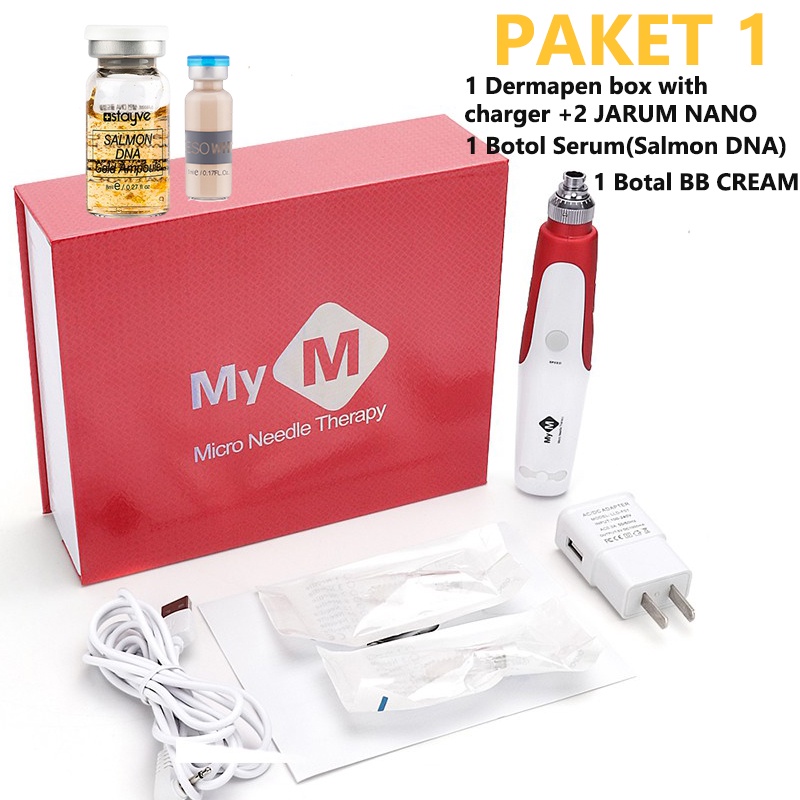 New Mym Dermapen Nano Micro Needle Original Therapy Alat Buat Bb Glow Penghilang Bopeng Dermapen