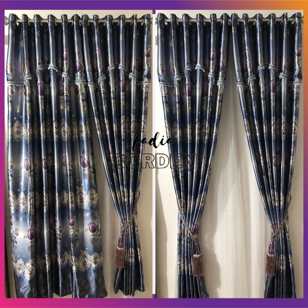 GORDEN BLACKOUT GLOSSY ANDREA MOTIF BUNGA TULIP/GORDEN BLACKOUT GLOSSY SMOKRING/GORDEN BLACKOUT SMOK