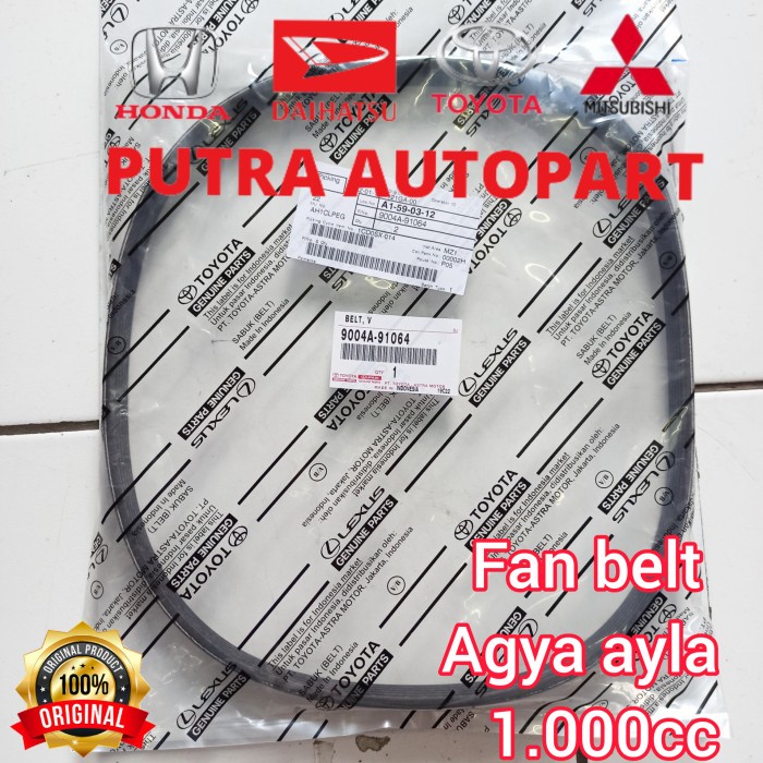 Fan Belt V Belt Agya Ayla 1000Cc Original Kode 284
