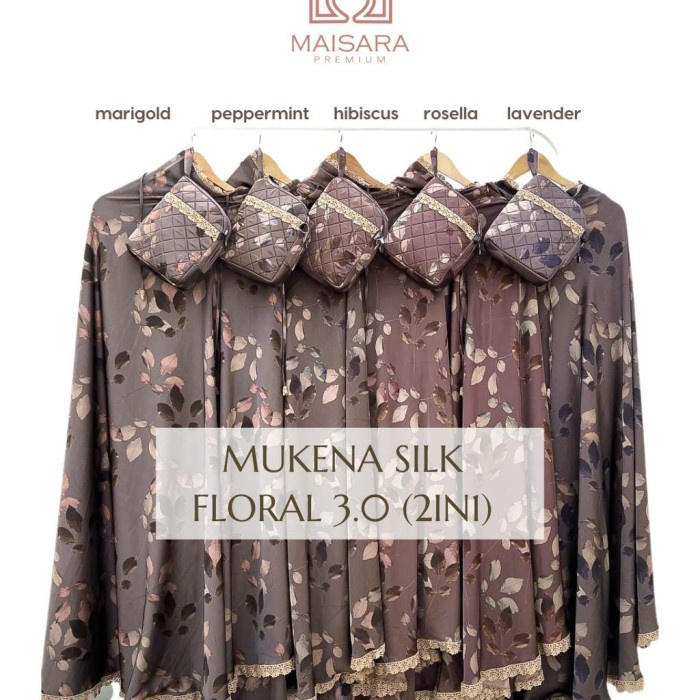 Mukena Dewasa Silk Floral Series 3.0 (2In1) Maisara Premium