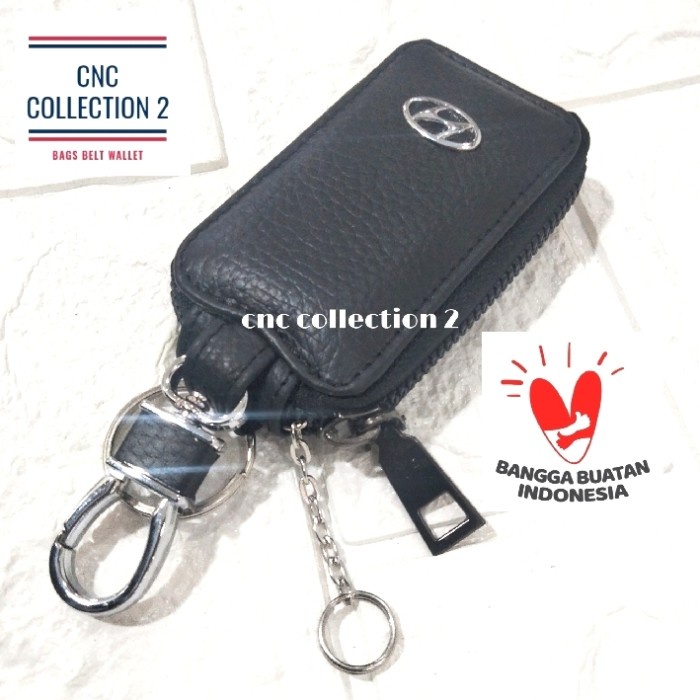 Tr0671 Hyundai Dompet Stnk Gantungan Kunci Mobil Hyundai Kulit Asli