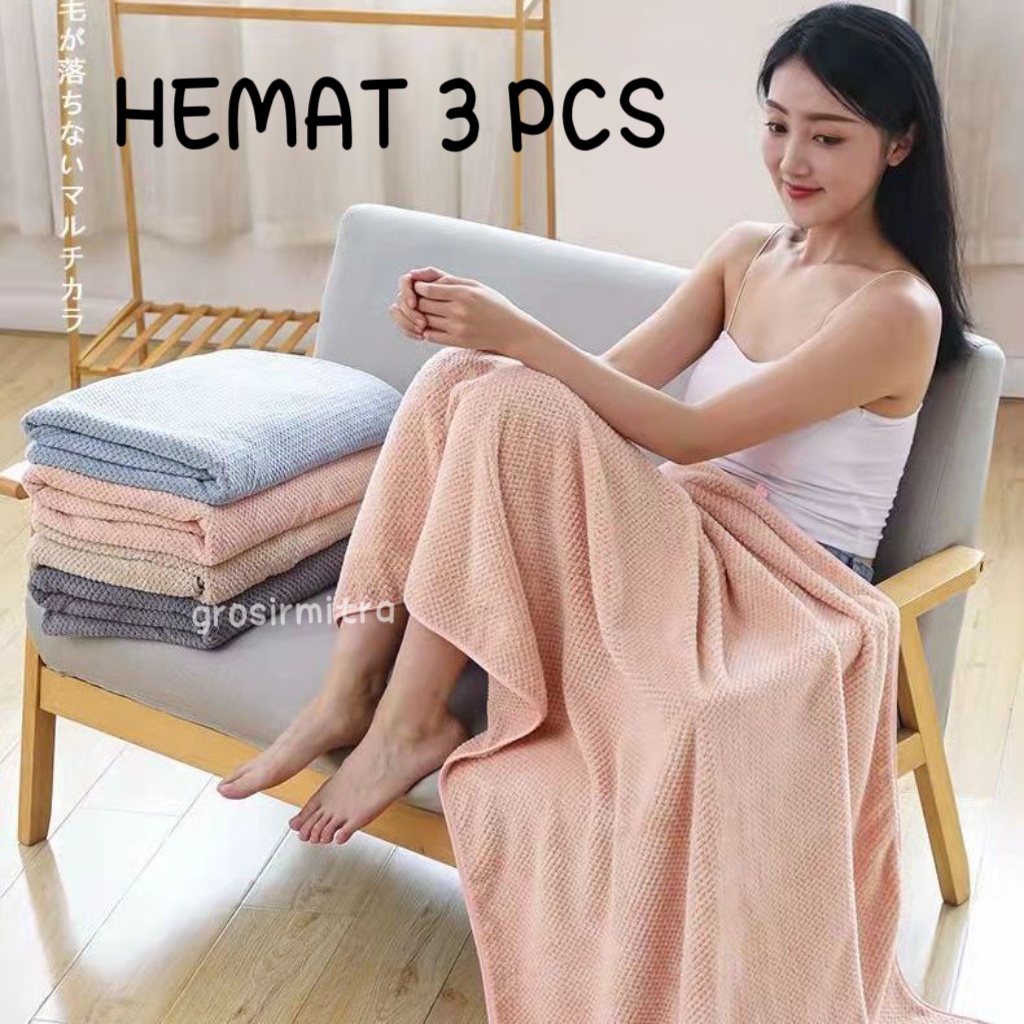 Handuk Mandi Bundling Paket Hemat (3 PCS) Handuk Dewasa Unisex Perlengkapan Kamar Mandi Handuk Microfiber Lembut Daya Serap Tinggi Paket Usaha Murah