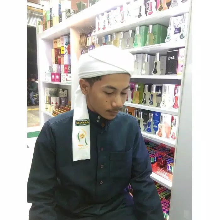 Peci Imamah Permanen 3 meter - putih3meter, 2 (N4X5) Motif Kekinian Original Peci Batok Souvenir Umr