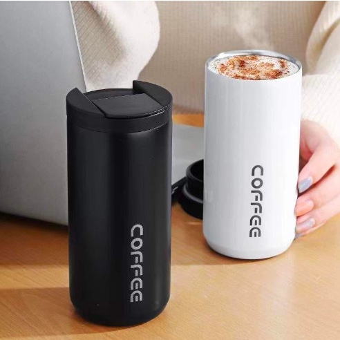 &lt;^ SJA ^&gt; COFFEE CUP STAINLESS STEEL 500ML BOTOL TERMOS KOPI ANTI TUMPAH VACUM STAINLESS TAHAN PANAS