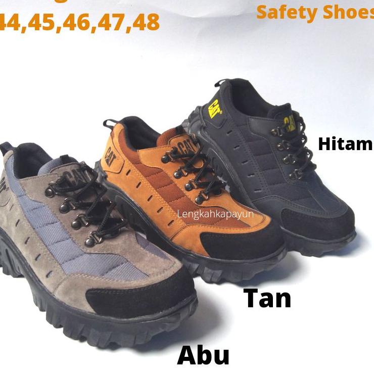 ℗ Sepatu Safety Pria Big Size 44 45 46 47 48 Ukuran Jumbo Ujung Besi ➢