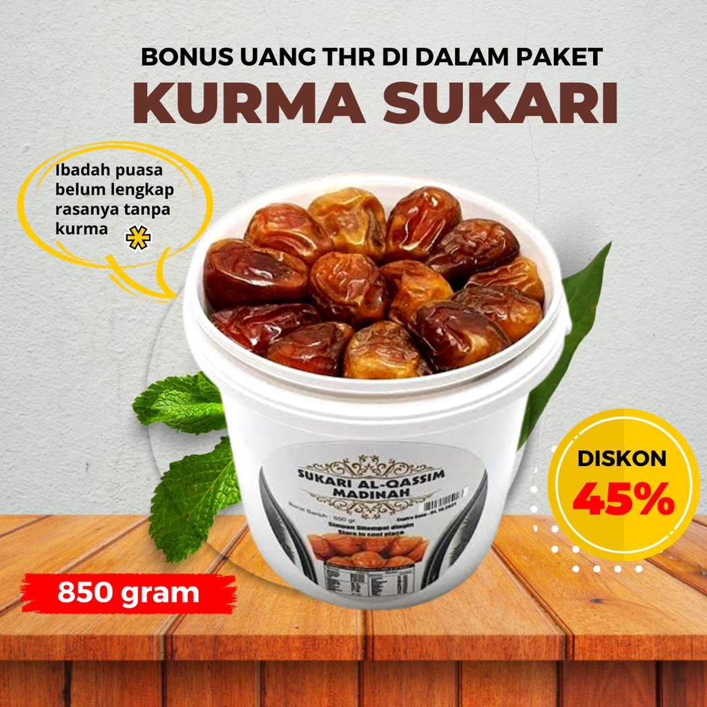 

KURMA KORMA SUKARI SUKKARY NABI RATU KURMA ALQASSIM EMBER 850 GRAM ORIGINAL ARAB SAUDI TIMUR TENGAH