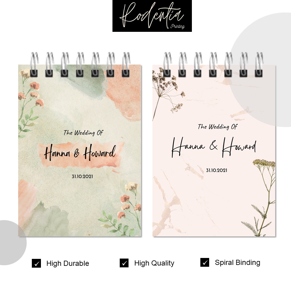 

Ukuran A6 Notes Buku Catatan Kecil Ukuran Souvenir Pernikahan Khitan Seminar Ulang Tahun Custom Notebook