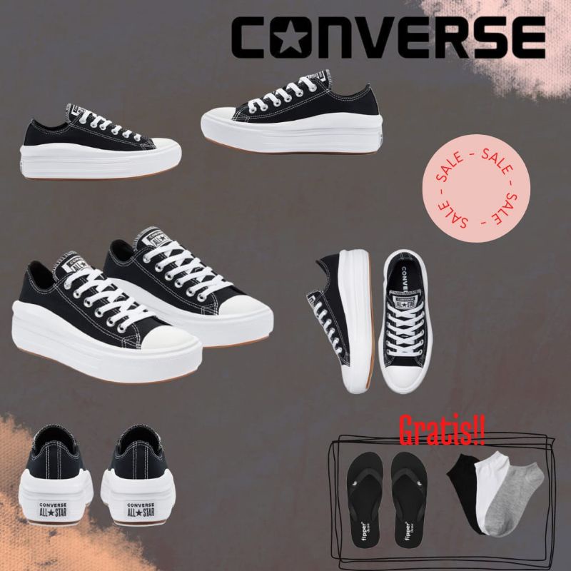 Sepatu Converse Chuck Taylor All Star Move Tinggi Pendek Cod Kualitas Import Free Kaos Kaki/Sandal