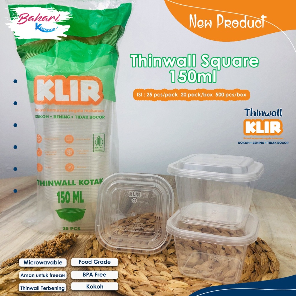 Thinwall Cup 150ml Square Kotak 150 ml Puding Dessert KLIR