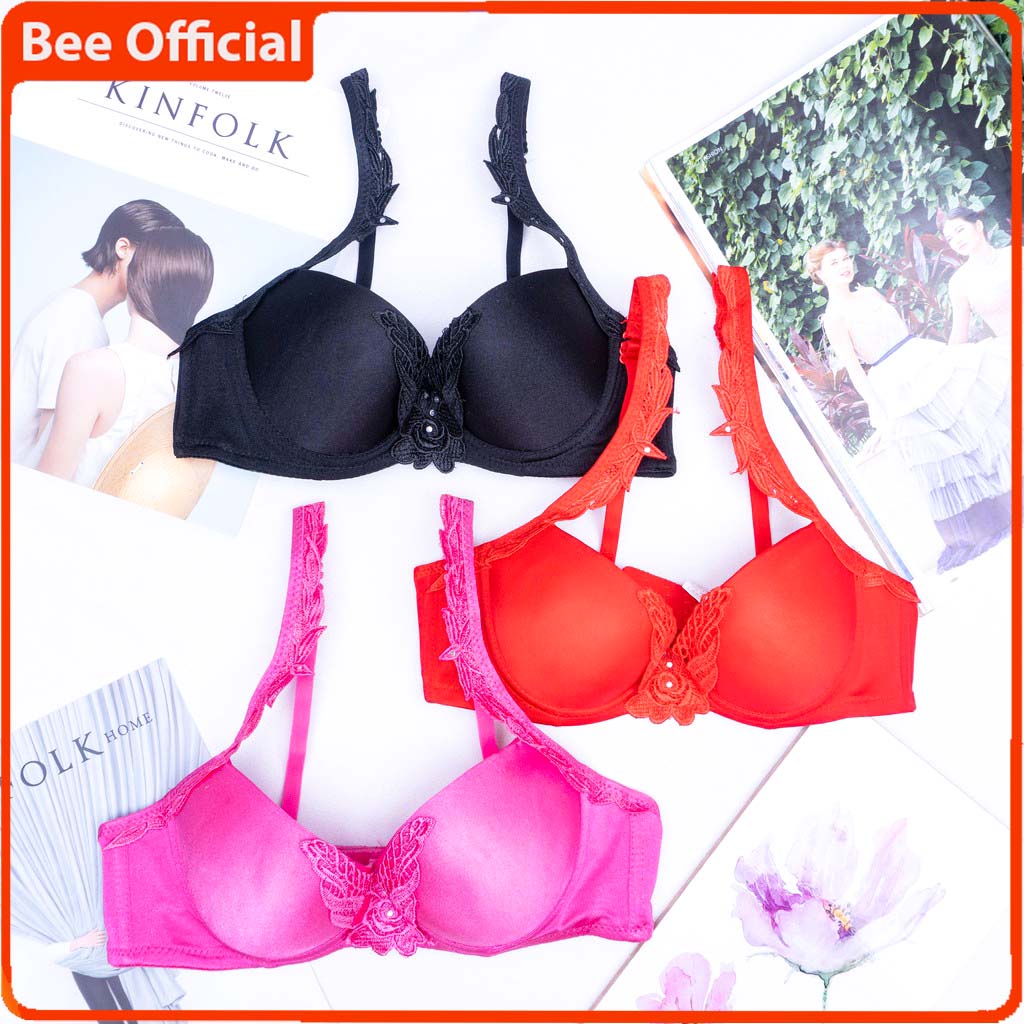 BEE - Bra Wanita Push Up Berkawat Bh Pakaian Dalam Wanita Renda 8074