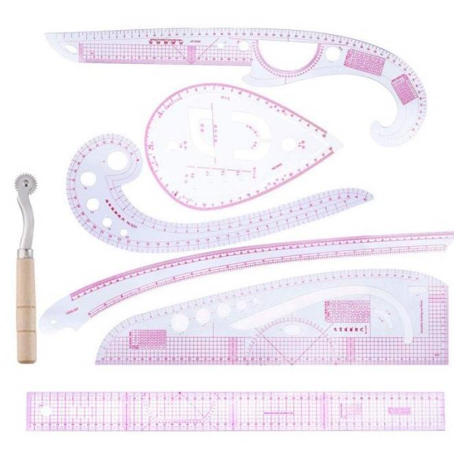 

7Pcs Penggaris Jahit Set/Pakaian Pola Quilting Patchwork Ruler