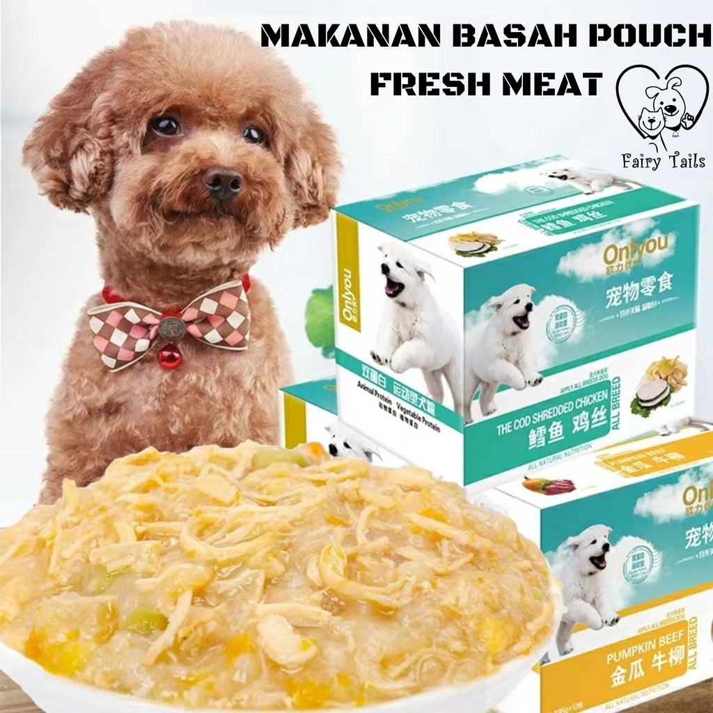 [Premium] Makanan Basah Untuk Anjing Dengan Daging Asli Premium dan Sayuran Segar Kemasan Kantong Pouch (Only You) | Pengganti Makanan Kaleng Anjing | MyFoodie Dog Wet Food with Real Meat Cube and Vegetables