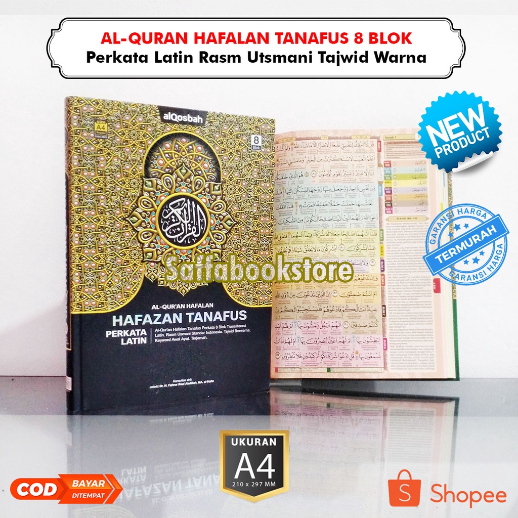 Al Quran Besar A4 dan A5 Sedang Hafazan 8 Blok Perkata Latin Tanafus Alquran Hafalan Hafazan 2 Warna