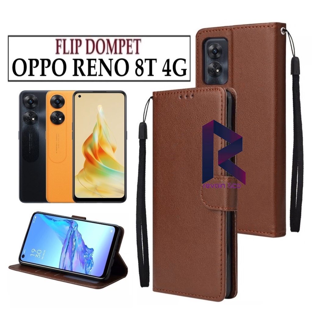 FLIP COVER OPPO RENO 8T 4G FLIP WALLET LEATHER KULIT PREMIUM SARUNG BUKA TUTUP KESING HP FLIP CASE OPPO RENO 8T 4G