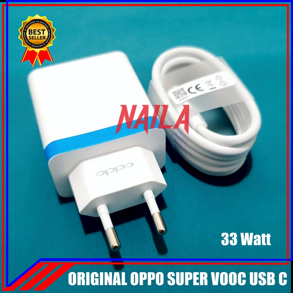 Charger Oppo A77s A95 A96 SUPER VOOC ORIGINAL 100% 33 Watt Type C