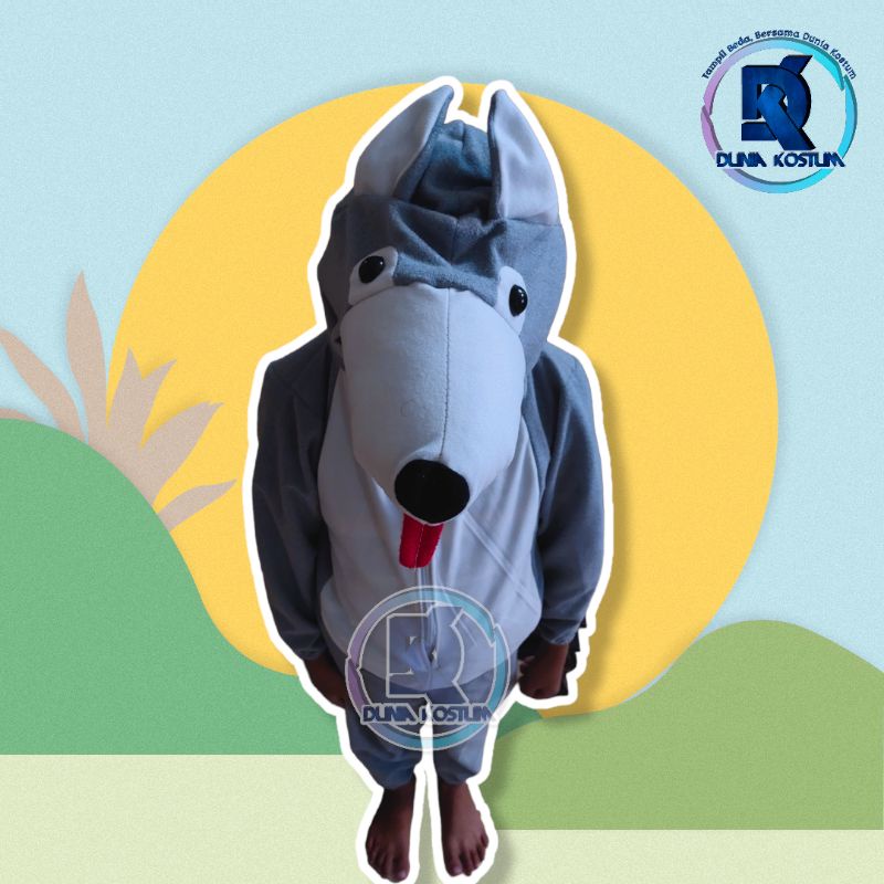 BAJU KOSTUM ONESIE BINATANG SERIGALA /KOSTUM ANAK DAN KOSTUM DEWASA/BAJU KOSTUM CARNAVAL DAN PENTAS 