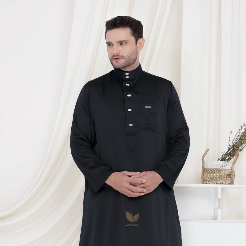 Al Khadafi Store - Jubah Saudi Premium Polos Haramain - Gamis Pria Saudi Majma - Gamis