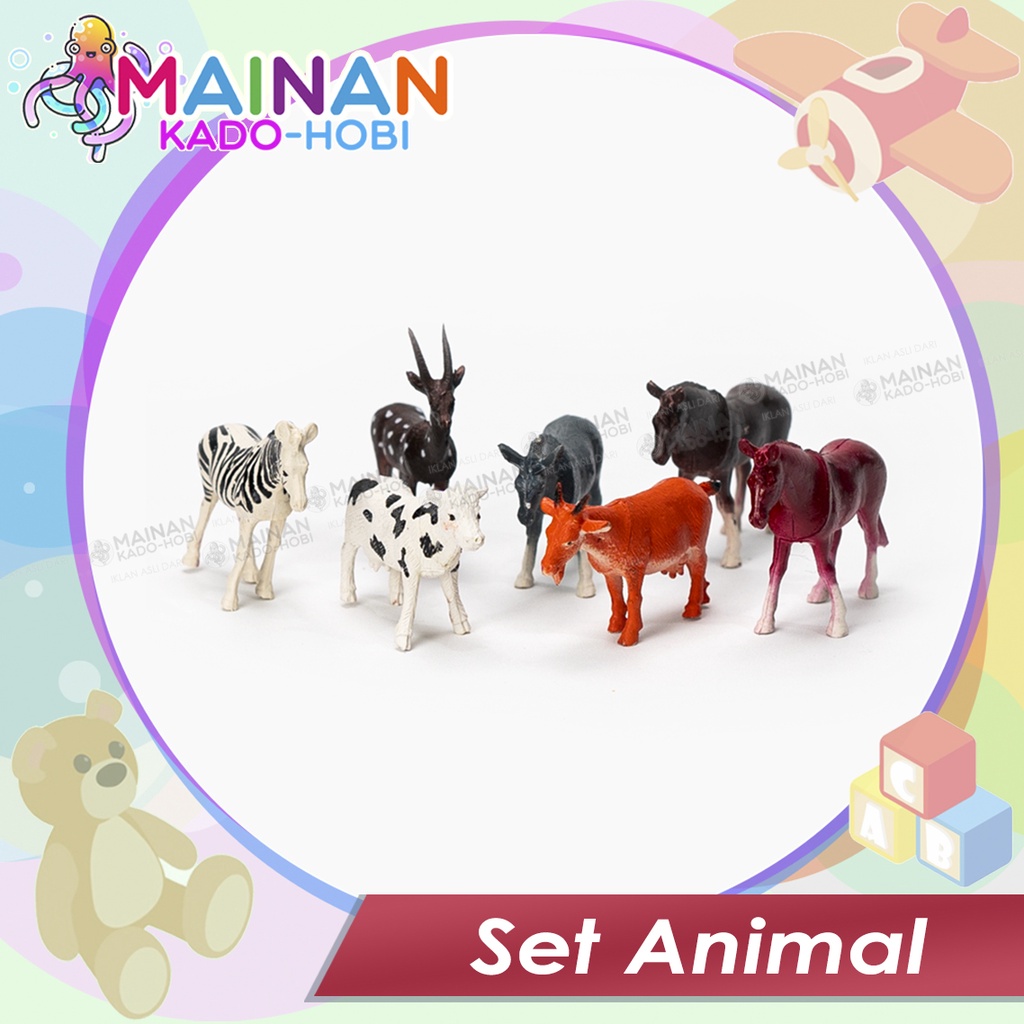 KADO MAINAN ANAK LAKI SET MINIATUR FIGUR ZOO ANIMAL HEWAN HUTAN