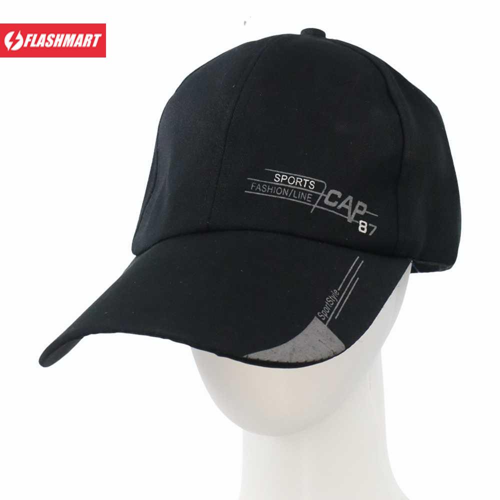 Flashmart Topi Baseball Golf Pria Outdoor Fashion Line Cap Long Visor - MZ87