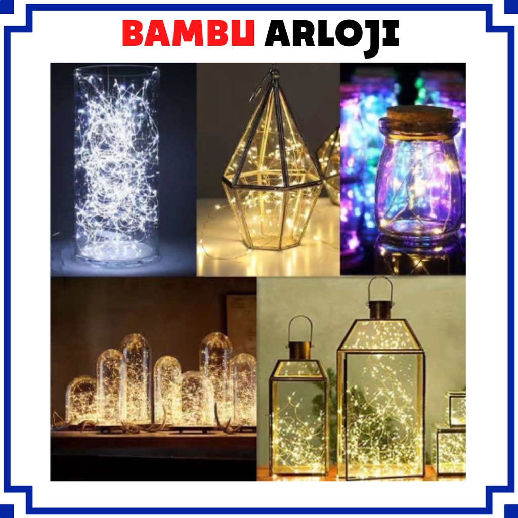 BAJ LED LAMPU KAWAT BOBO BALON LAMPU LED 1 METER LAMPU TUMBLR LAMPU KAWAT MURAH Lampu Tumblr Kawat Hias Dekorasi Fairy Cooper Light Baterai LED Waterproof SS218