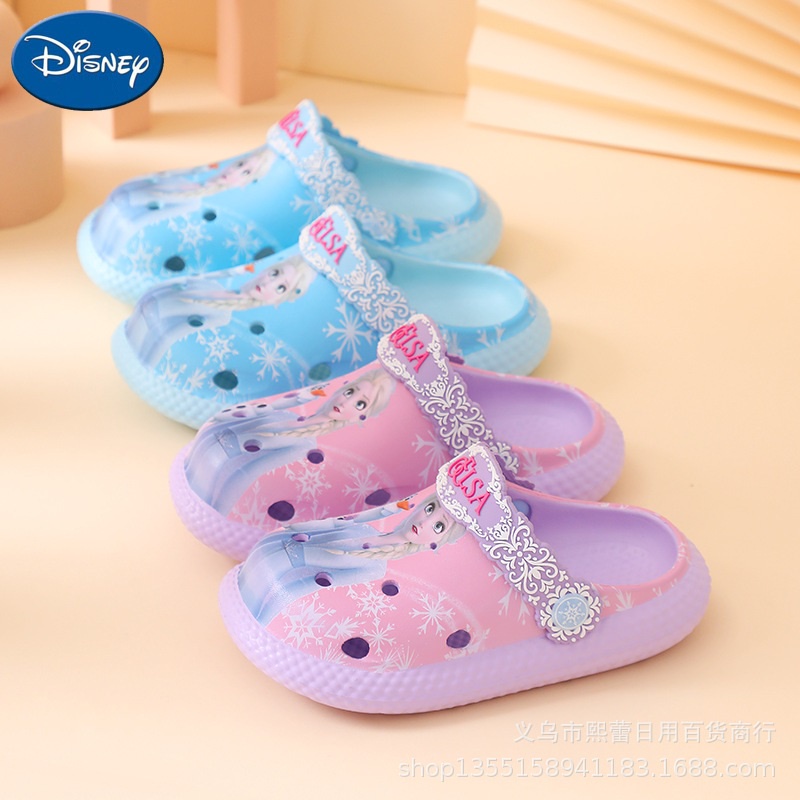 SANDAL ANAK PEREMPUAN SLOP CROCS FROZEN ELSA DISNEY ANTI-SLIP 22042