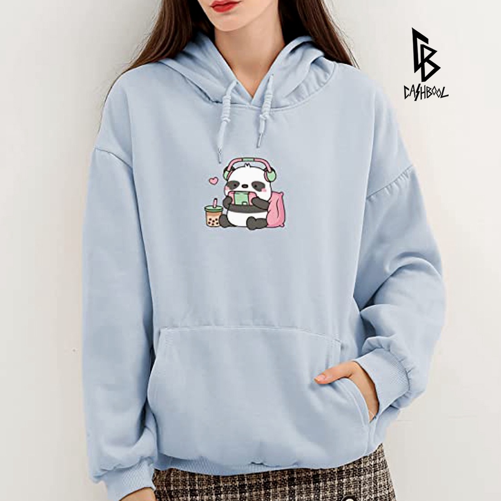 CASHBOOL CUTE PANDA HOODIE Sweatshirt  Oversize Size M-XXL ( Pria &amp; Wanita )