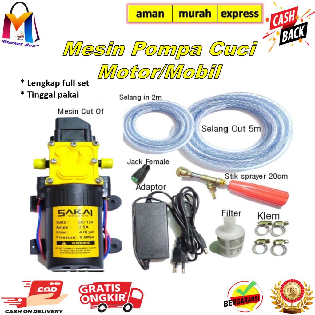 Mesin Cuci Motor Mobil - Alat Cuci Steam Sablon Cuci Steam Ac Semprotan 1Set Tinggal Pakai