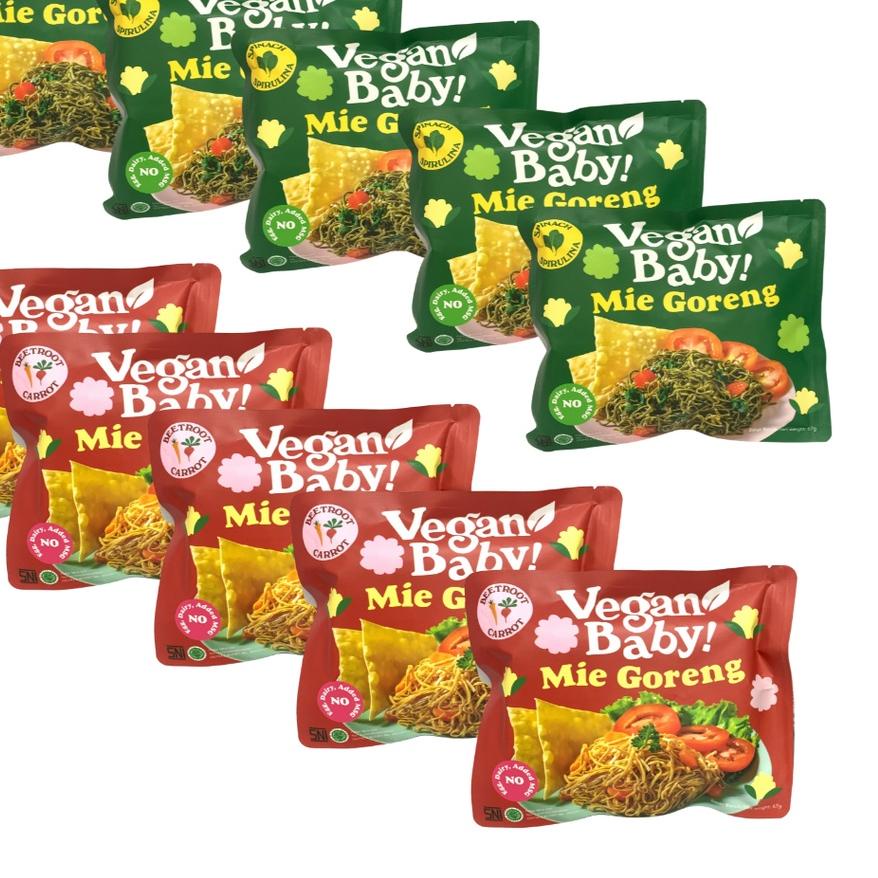 

✩ Vegan Baby mie goreng instant bayam spirulina Wortel Beet 10Pcs ➮