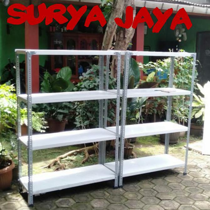 Rak Besi Siku Uk 150X100X40 4 Susun Anti Karat Serbaguna