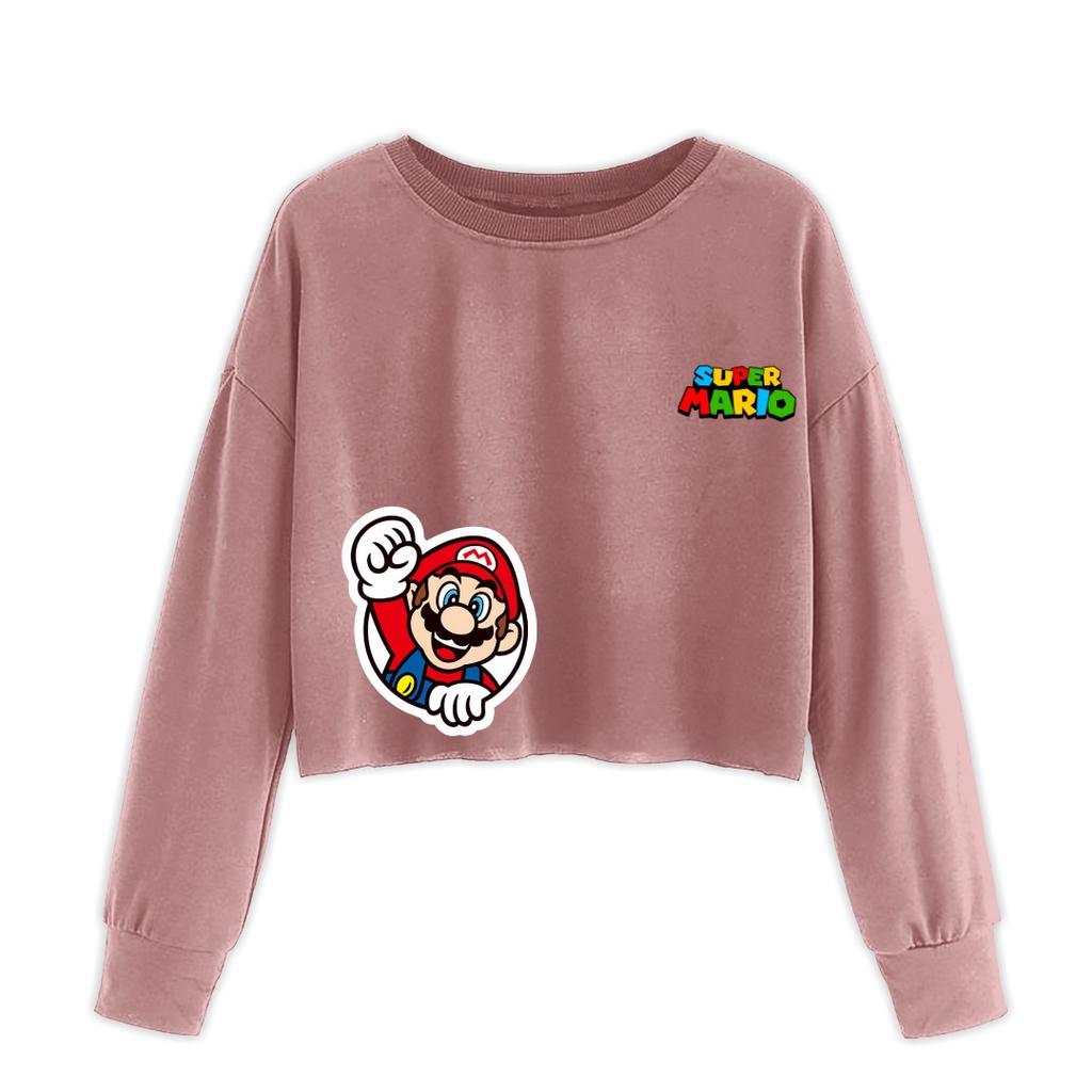 SWEATER CROP WANITA SUPER MARIO