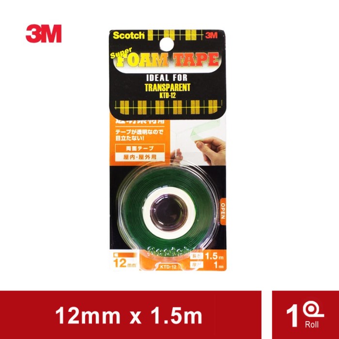 

Terlaris 3M Super Strong Transparent (Ktd-12) (Eceran) - Double Tape