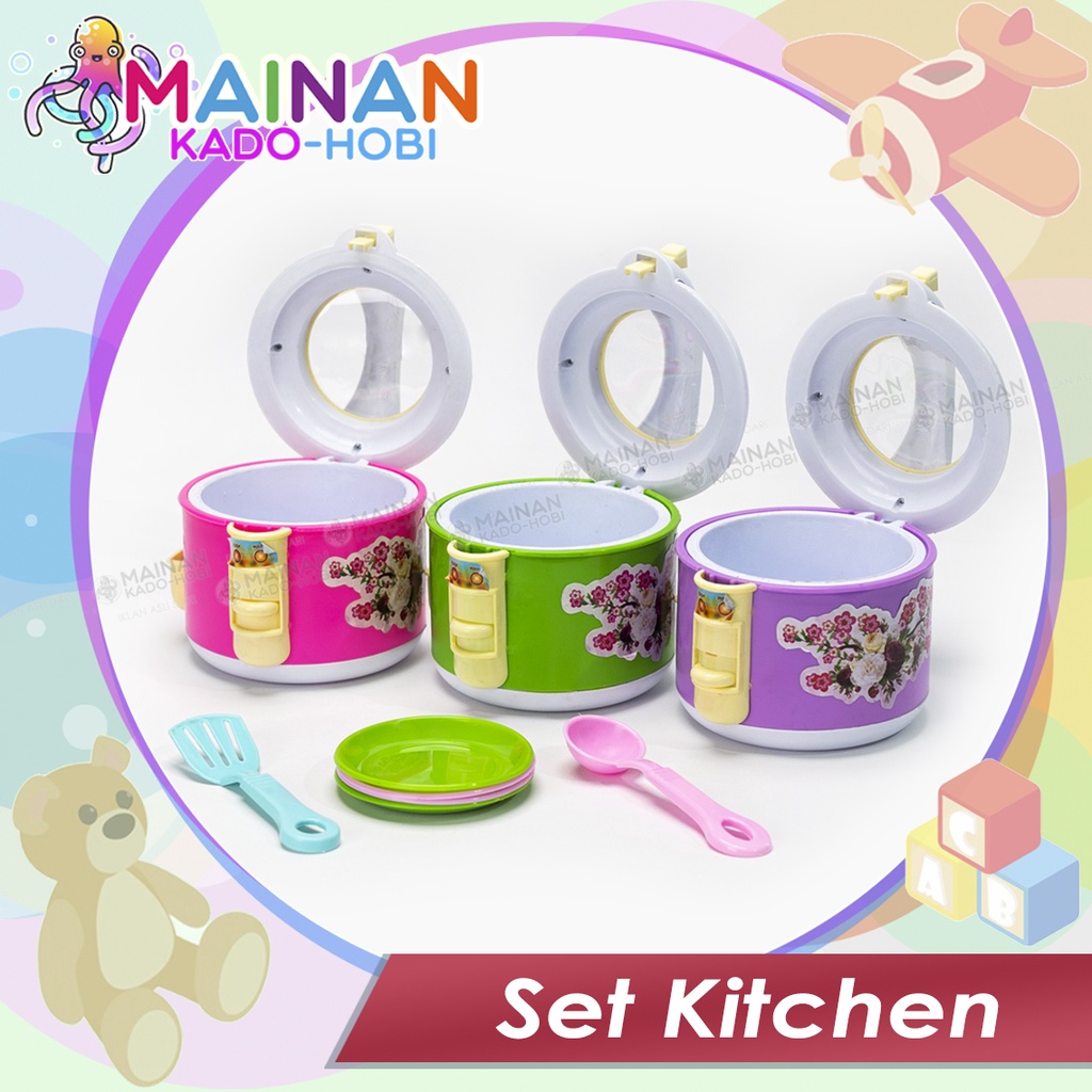 HADIAH BIRTHDAY MAINAN PERAN ANAK PEREMPUAN SET KITCHEN MINIATUR RICE COOKER