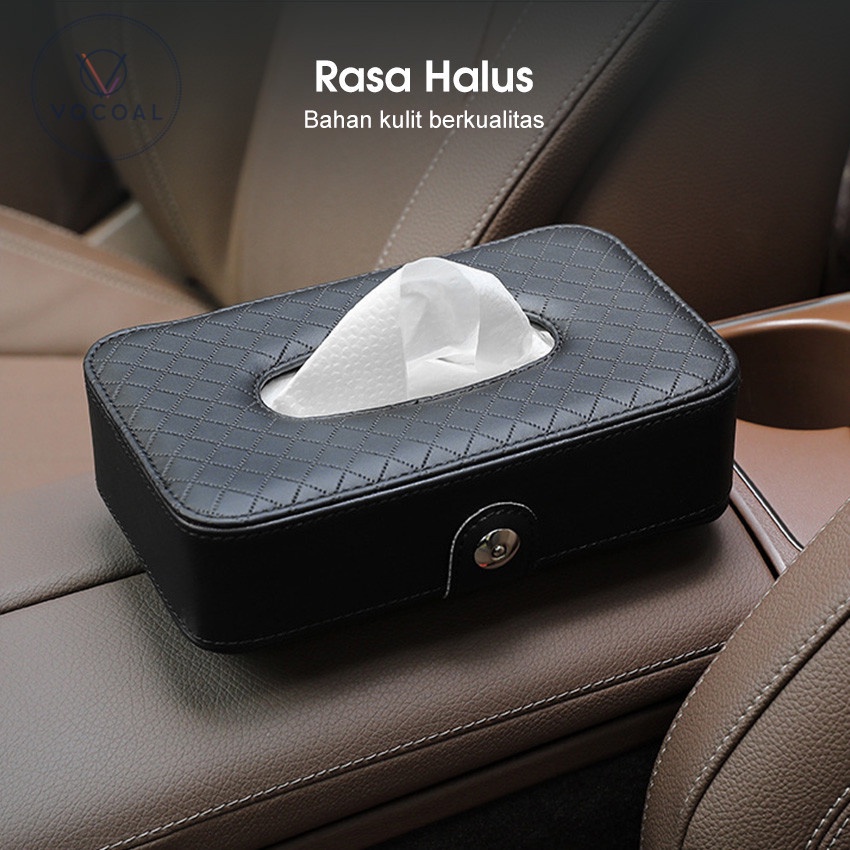 【Large】Tempat Tisu Mobil Gantung Kotak Tissue Kulit Mewah Car Visor Box Tisue Estetik