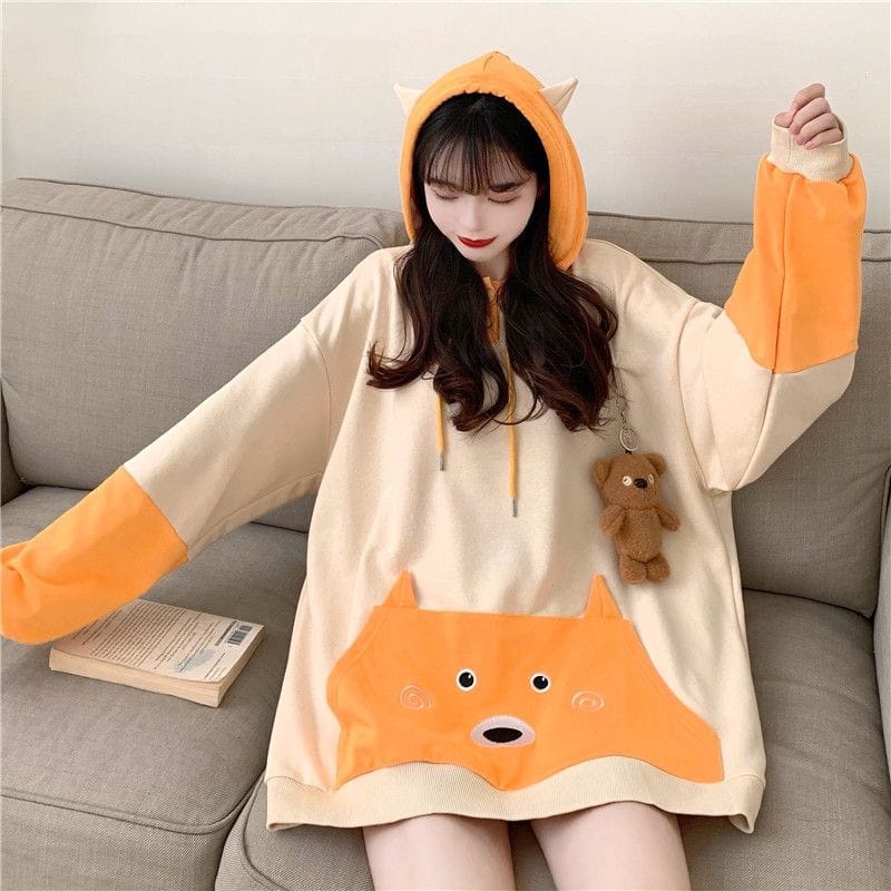 SWEATER Bordier PEPI BEAR HOODIE OVERSIZE WANITA | SWEATER BIGSIZE HOODIE OVERSIZE LUCU KOREAN STYLE