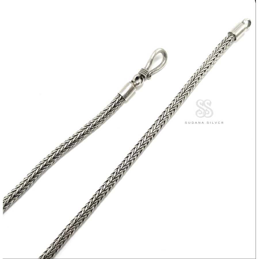 Kalung Perak Tulang Naga 60 cm Silver 925 Bali