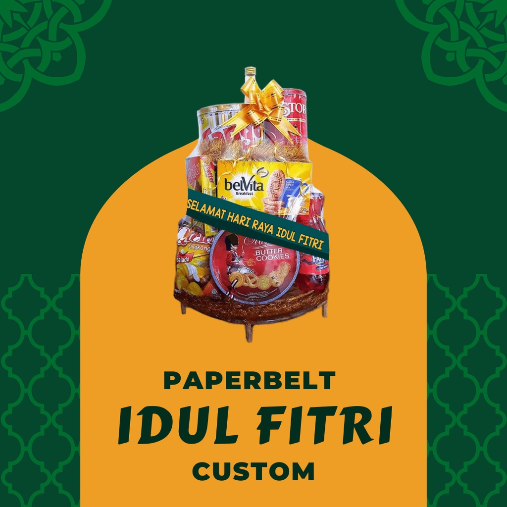 

Paper Belt Idul Fitri Custom Free Design - Label Hampers - Label Parcel - Packaging Sleeve