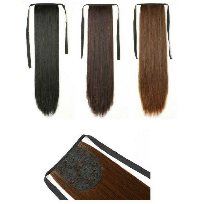 Ay00 Cheii Rambut Palsu Kuncir Anak Curly Sintetis Lurus Smoothing / Ponytail Curly Wave Synthetic